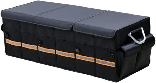 Extra Large Foldable Car Trunk Organizer with Lid Cover and Durable Storage Design