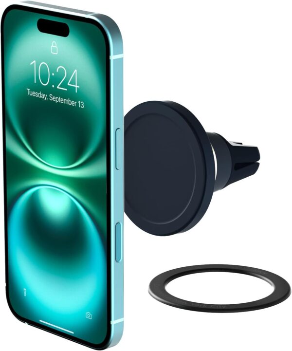 Universal Air Vent Car Phone Holder with Magnetic Ring Adapter for Smartphones