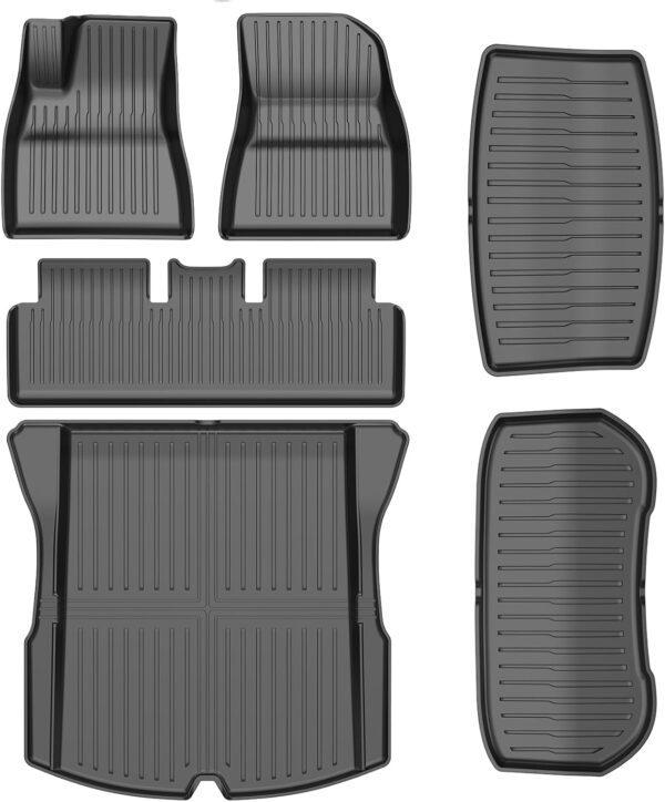 Extra Thick All Weather Car Floor Mat Set with Cargo Liner Protection