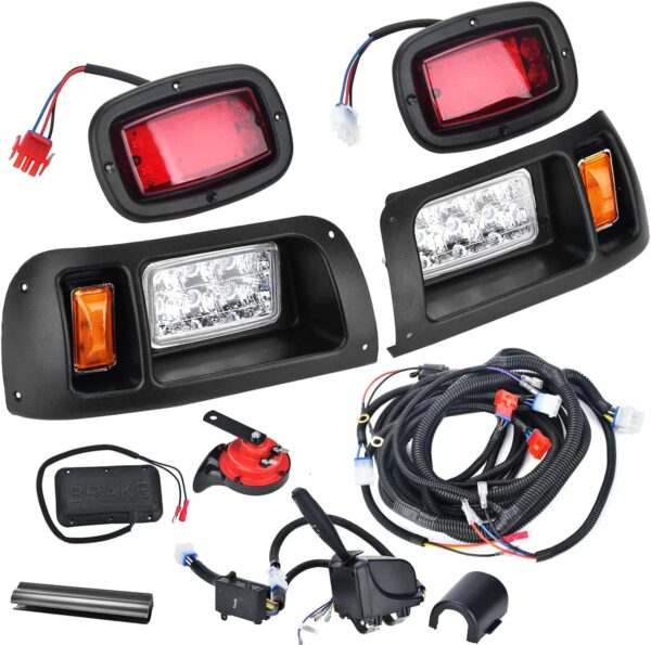 12V LED Headlight and Tail Light Kit with Turn Signal Harness for Vehicle Upgrades