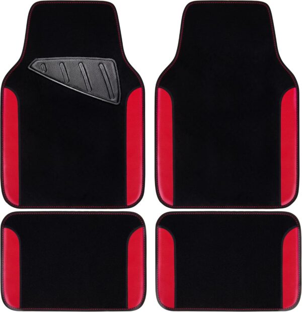 Waterproof Leather Car Floor Mats with Heel Pad and Anti-Slip Backing