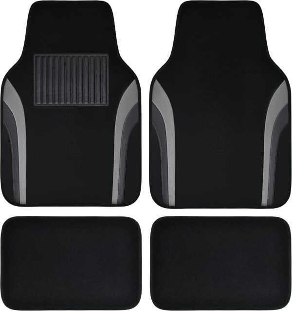 Leather Sport Style Car Floor Mats with Waterproof Universal Fit Design