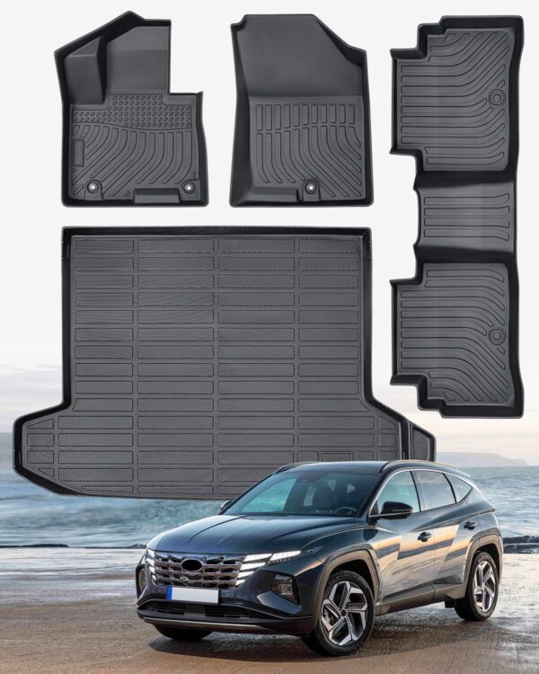 Custom Fit All Weather Car Floor Mat Set with Heavy Duty TPE Material
